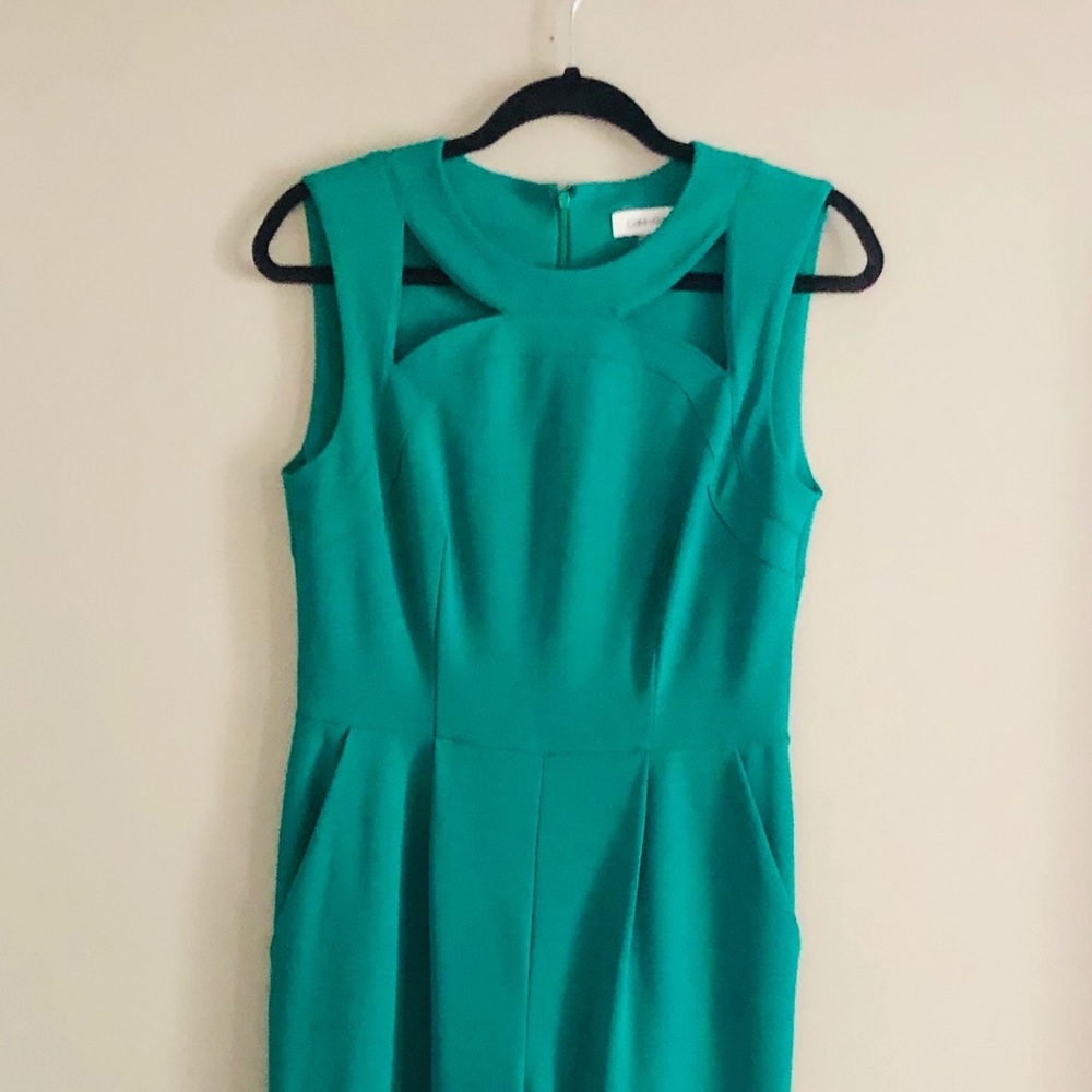 Calvin Klein Green Cutout Jumpsuit Size 6